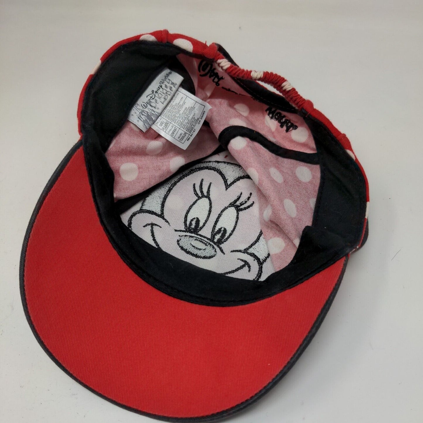 Walt Disney World Stretchy Girls Toddler Hat Minnie Mouse Red Polka Dot Ears Bow