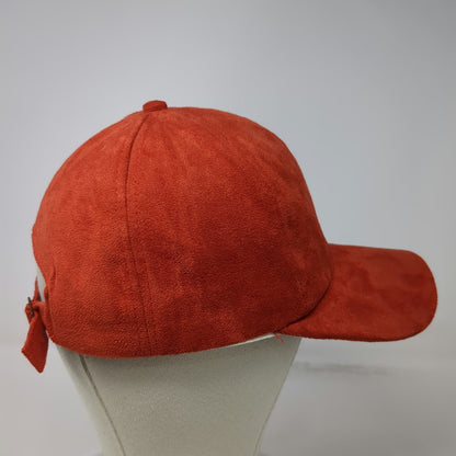 Vera New York Baseball Cap Orange One Size Blank Faux Suede Hat Slideback Buckle