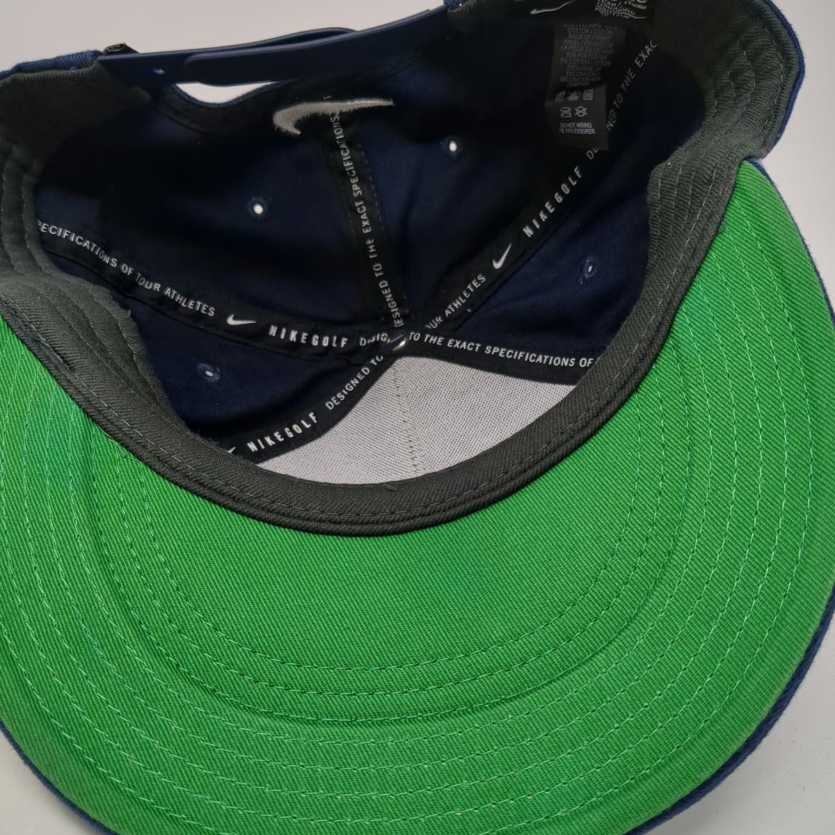 Nike 5 Panel Blue One Size Snapback Rope Green Under Visor Swoosh Logo Hat