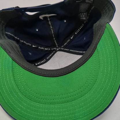 Nike 5 Panel Blue One Size Snapback Rope Green Under Visor Swoosh Logo Hat