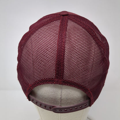 Luna Basics Snapback Trucker Hat Red OS Adjustable Embroidered Mesh Back Rope