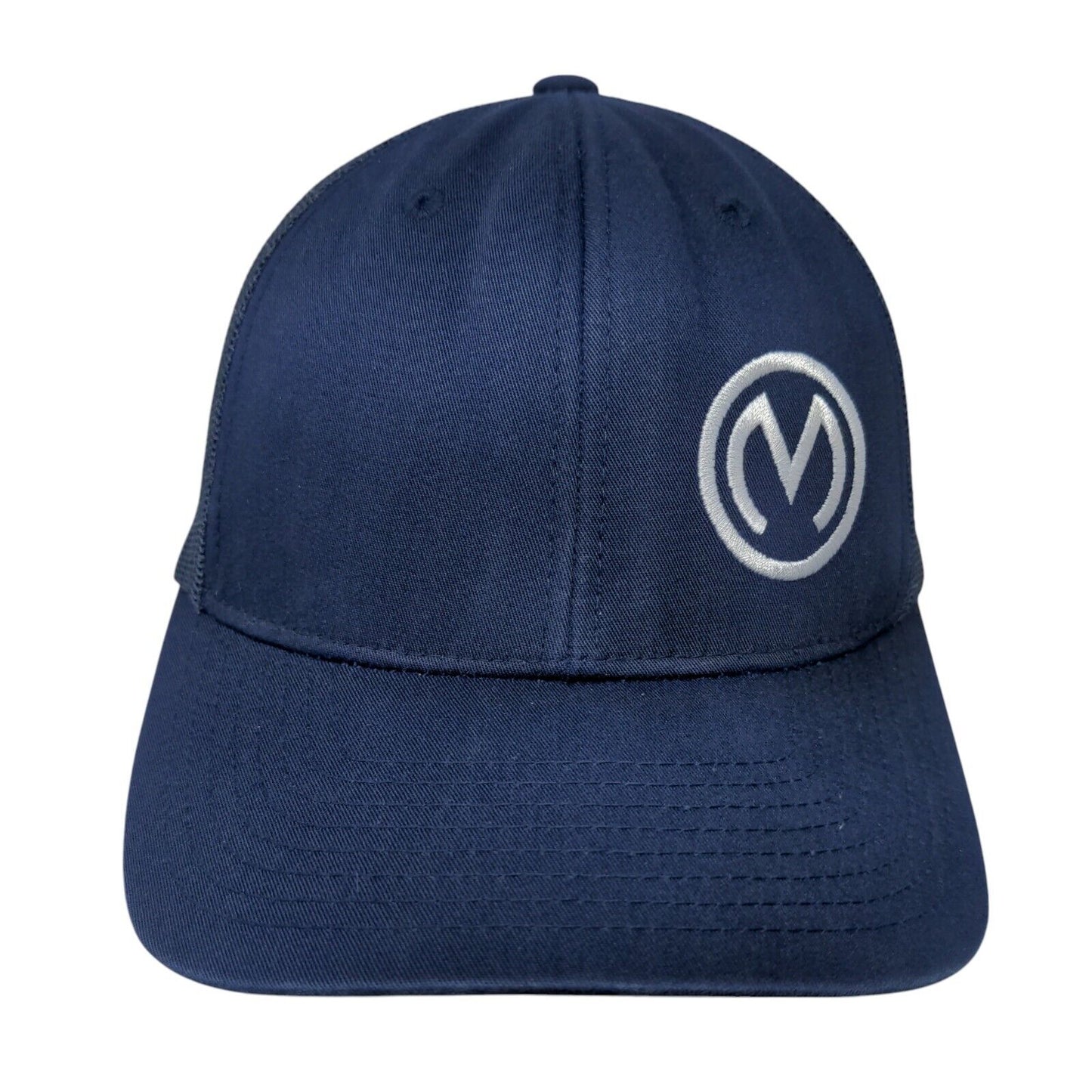Sport-Tek Snapback Mesh Back Trucker Hat Blue OSFA Embroidered Logo