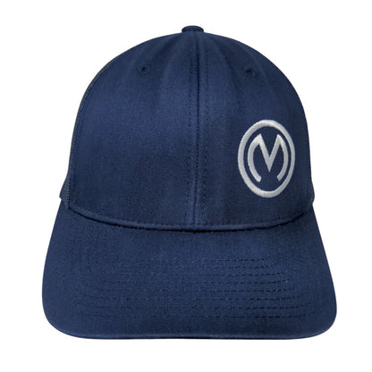 Sport-Tek Snapback Mesh Back Trucker Hat Blue OSFA Embroidered Logo