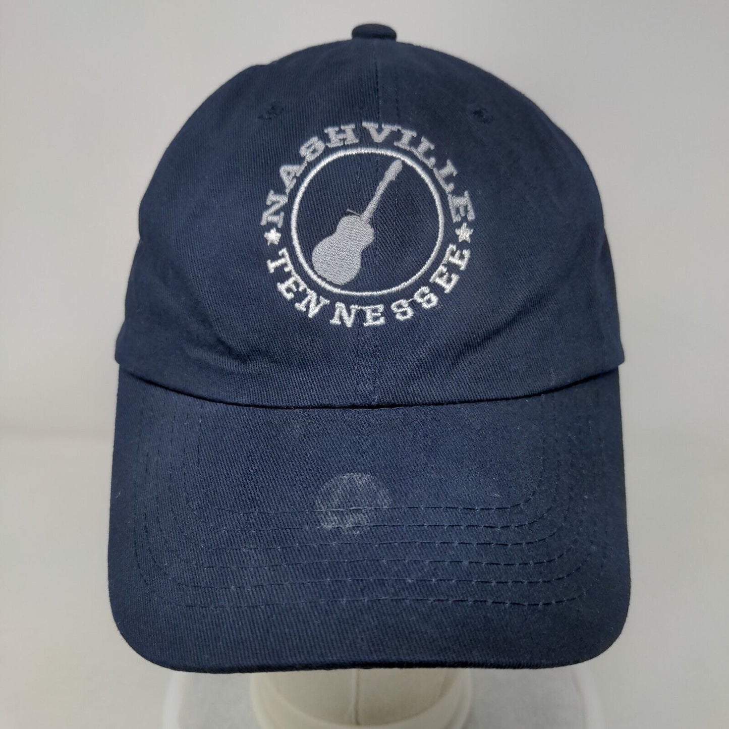 Nashville Tennessee Guitar Strapback Hat Blue One Size Embroidered