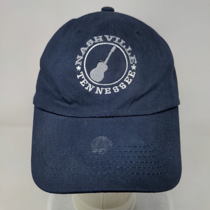 Nashville Tennessee Guitar Strapback Hat Blue One Size Embroidered