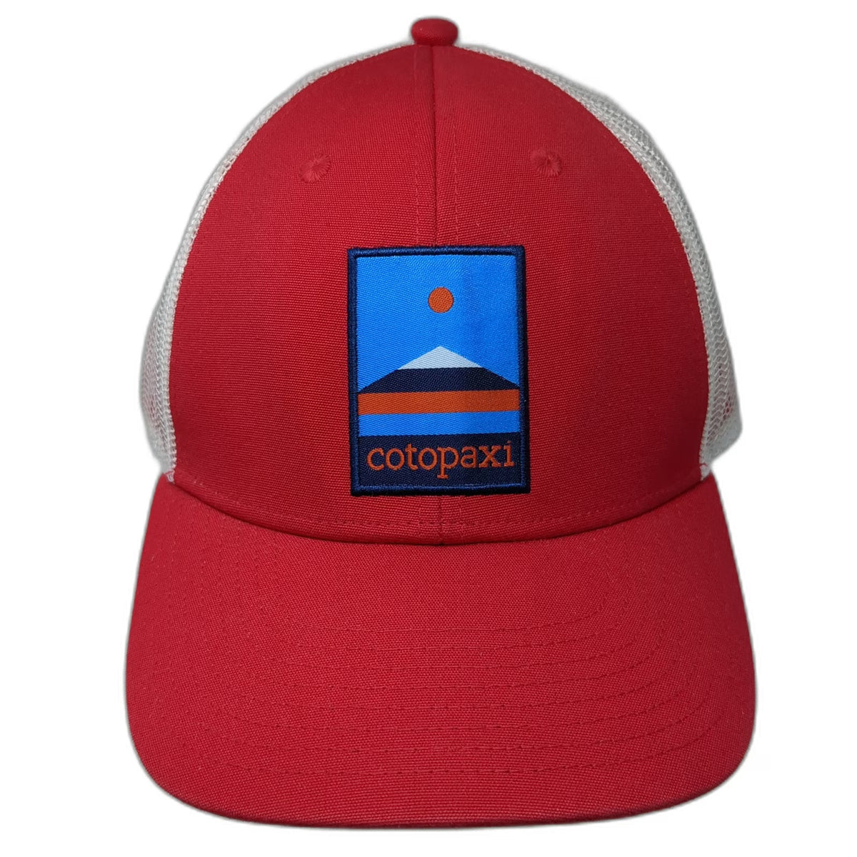 Cotopaxi Trucker Hat Red White One Size Mesh Back Snapback Mountain Patch Cotton