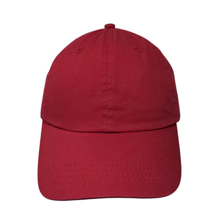 Port & Company Strapback Hat Red One Size Adjustable Vented Holes 6 Panel Blank