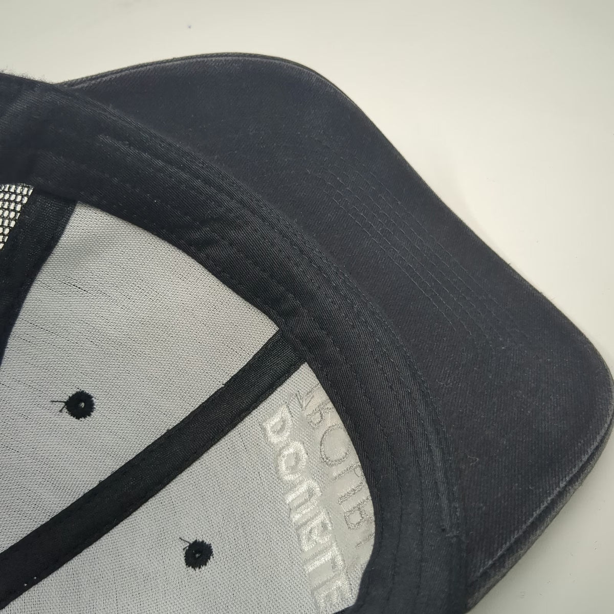 VIE Trucker Hat Black White One Size Snapback Double Trouble Bail Bonds Mesh