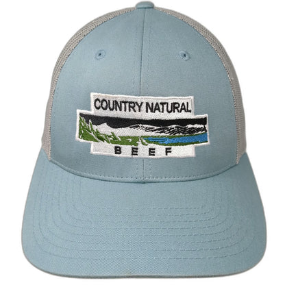 Richardson Trucker Hat Blue S Country Natural Beef Mesh Snapback Patch
