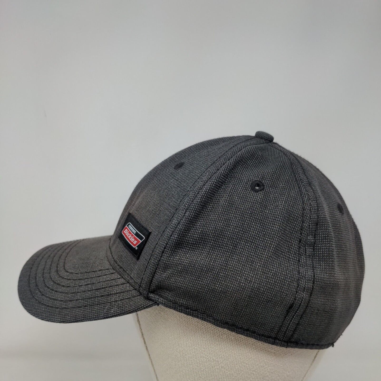 Genuine Dickies Fitted Hat Gray OSFM Lightweight Vented Holes 6 Panel