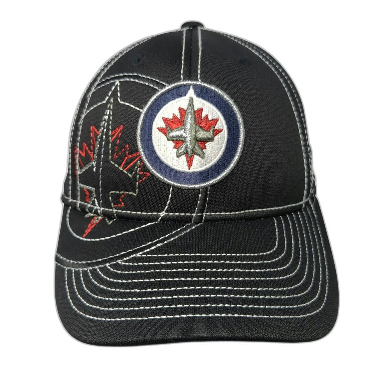 Winnipeg Jets NHL Reebok Cap Black L/XL Contrast Stitching Center Ice Fit Hat
