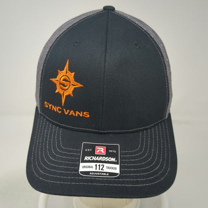 Richardson Trucker Hat Black Gray One Size Sync Vans Logo Mesh Snapback
