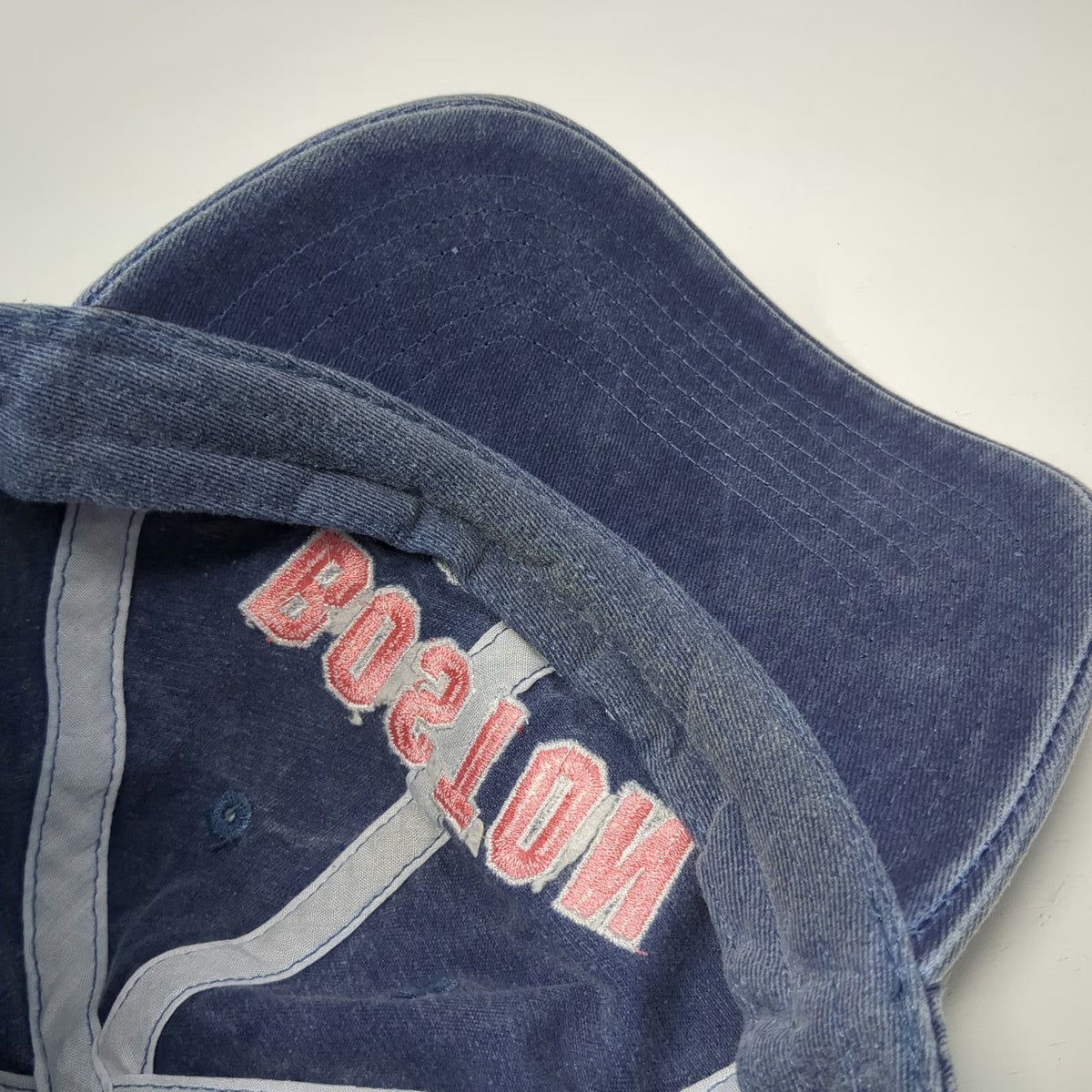 Bay State Apparel Baseball Cap Blue Red White One Size Washed Cotton Boston Hat