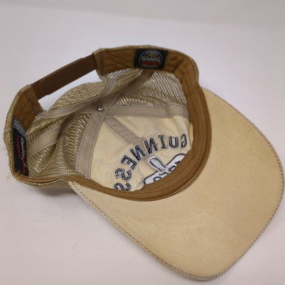 Guinness 1759 Snapback Trucker Hat Tan One Size Adjustable Mesh Back Bio-Domes