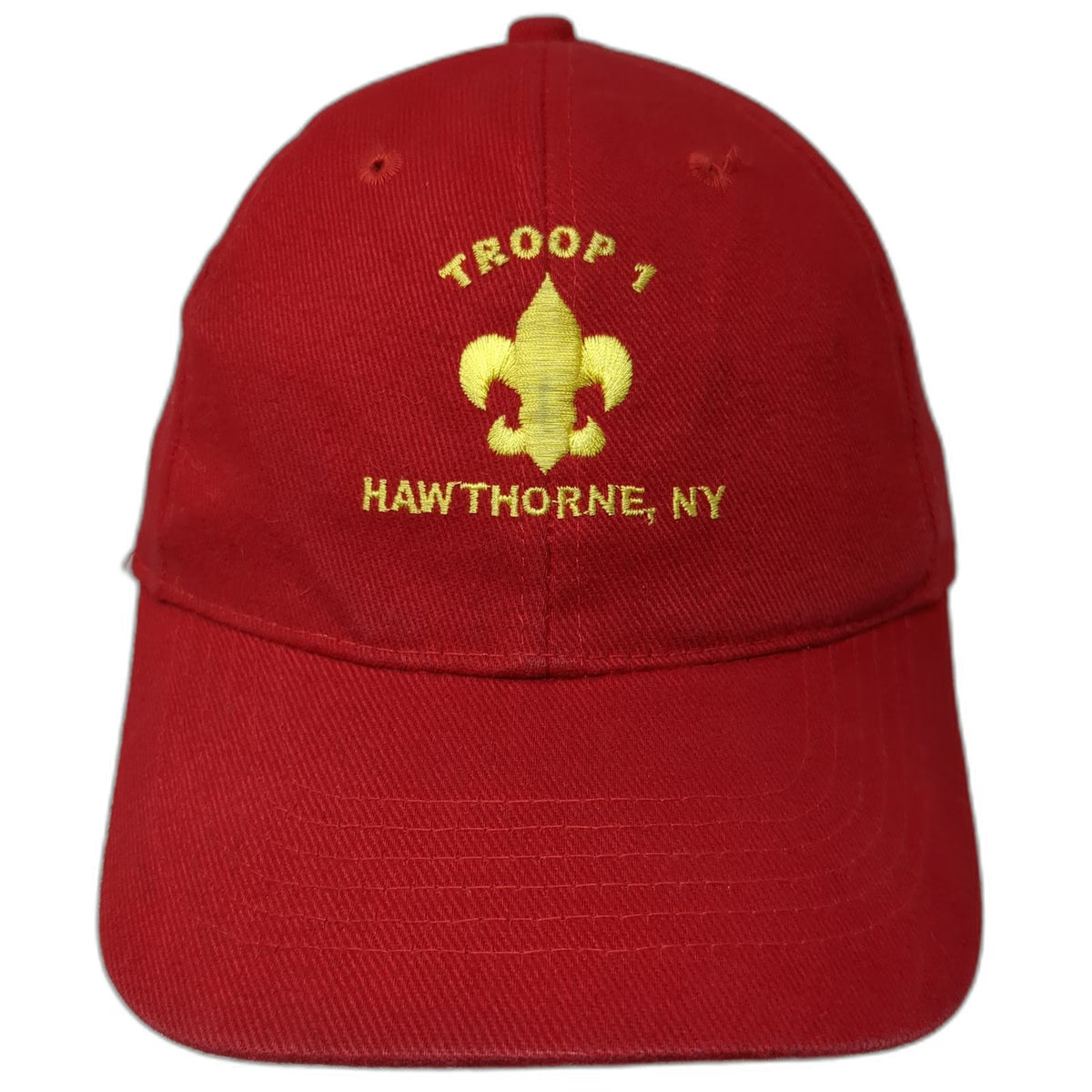Boy Scouts Troop 1 Hawthorne NY Baseball Cap Red Yellow One Size Strapback Hat