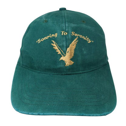 Soaring To Serenity Slideback Hat Green One Size Adjustable Embroidered