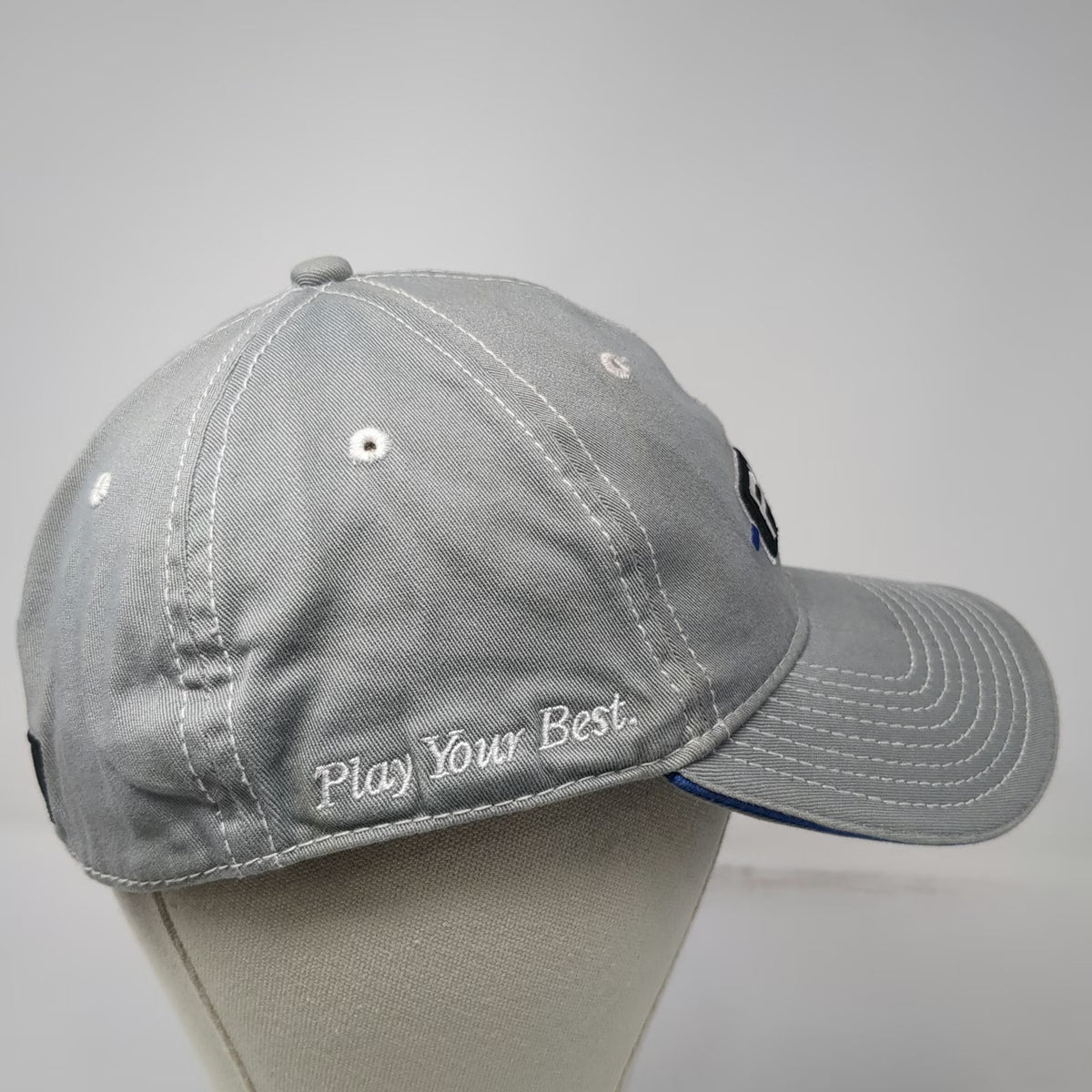 PING Baseball Cap Gray XL A-Flex Stretch Fit Play Your Best Golf Hat Embroidered