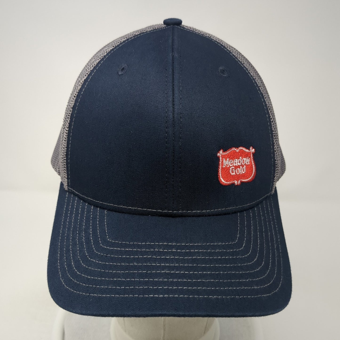 Meadow Gold Snpabck Trucker Hat Blue One Size Adjustable Mesh Back Richardson