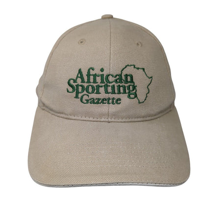 African Sporting Gazette Strapback Hat Tan One Size Adjustable Embroidered