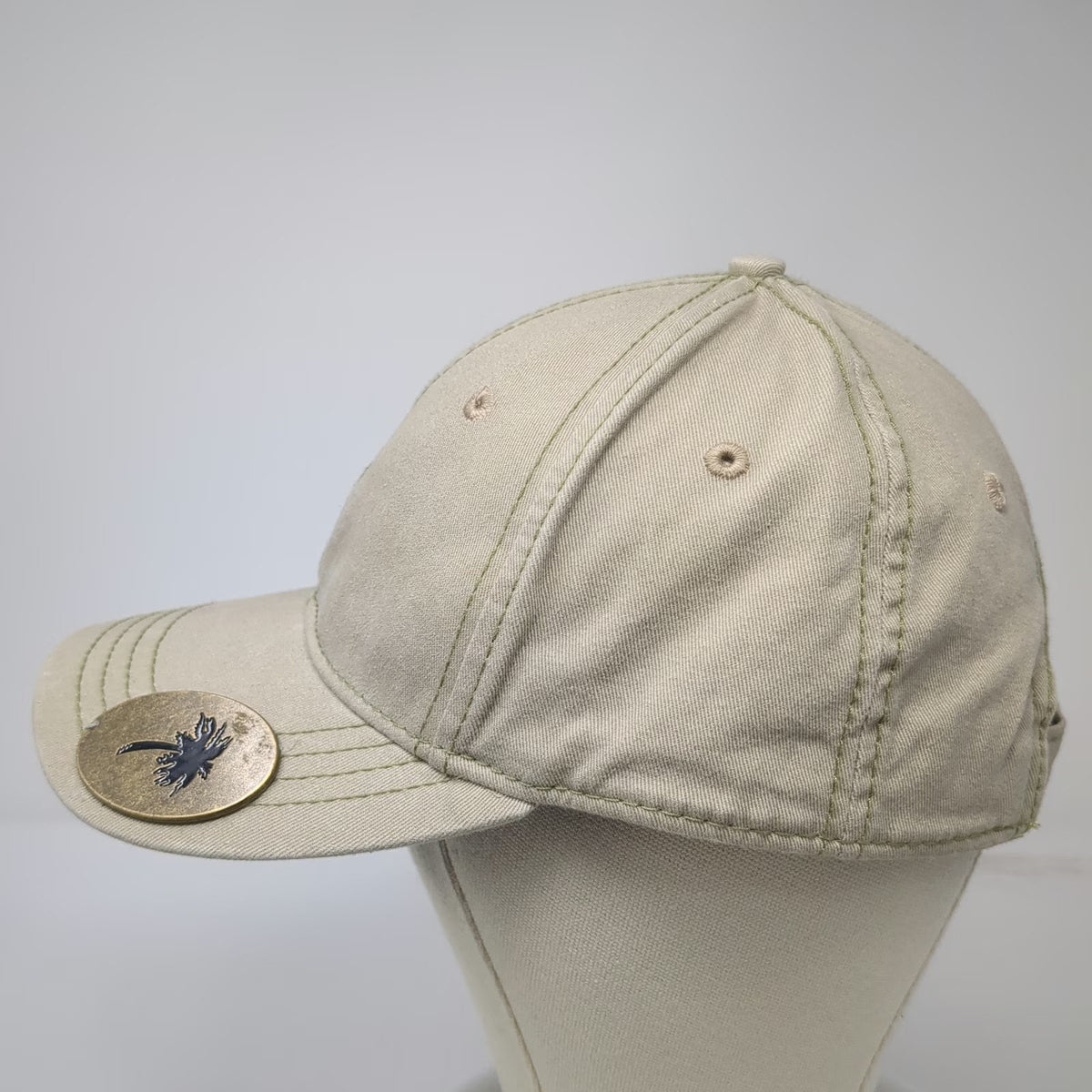 Baseball Cap Beige One Size Palm Tree Bottle Opener Strapback Beach Cotton Hat