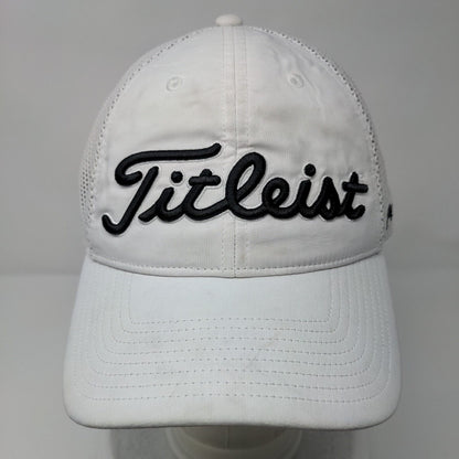Titleist Golf Snapback Mesh Back Hat White One Size Adjustable 6 Panel