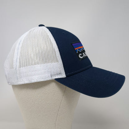 BananaBay Trucker Hat Blue One Size Cabos Mountain Patch Mesh Snapback Logo