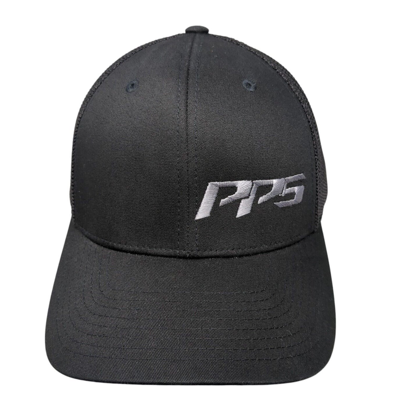 PPS Fitted Mesh Back Trucker Hat Black L/XL Flexfit Port Authority