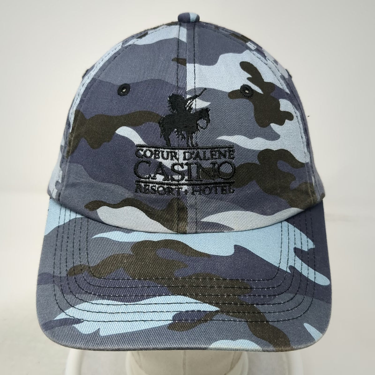 Port Authority Baseball Cap Blue Camo One Size Coeur D'Alene Casino Resort Hat