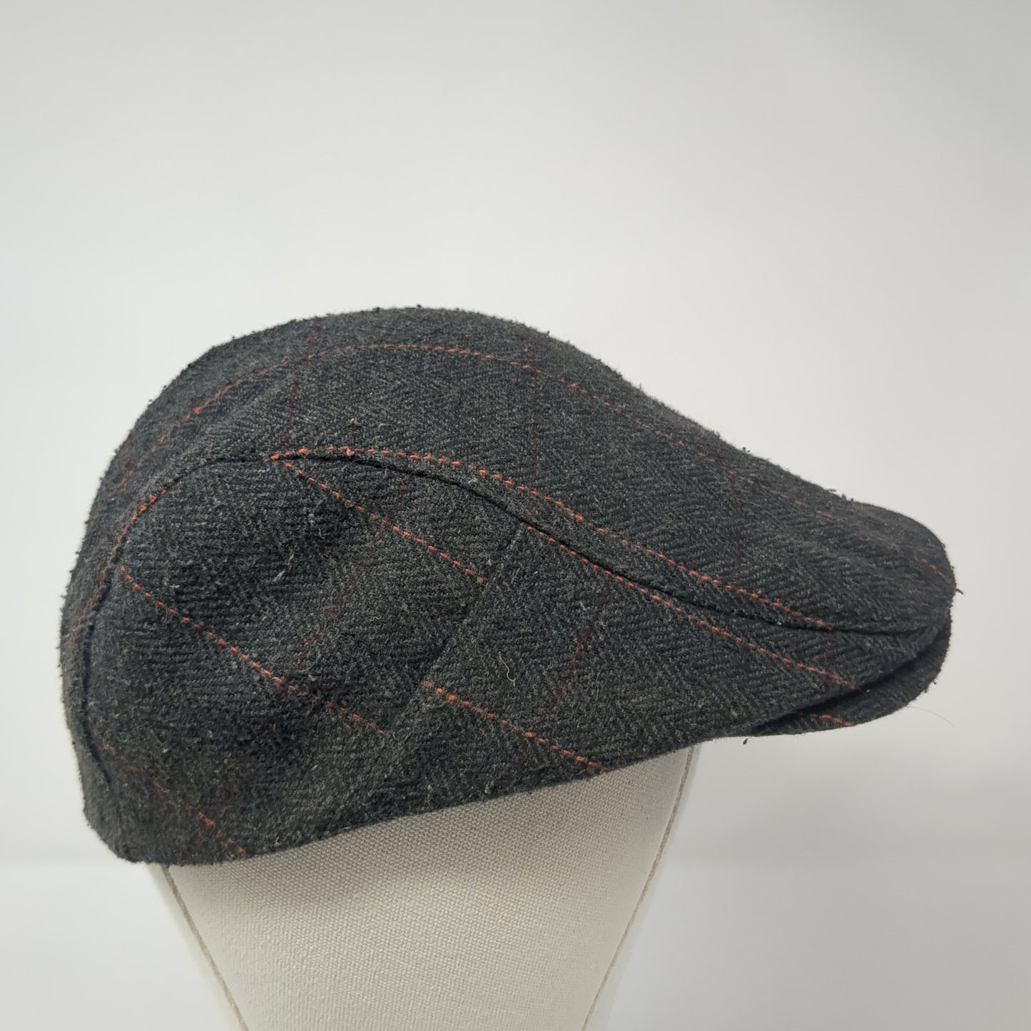 Unbranded Newsboy Cap Gray One Size Adjustable Lightweight Tweed Blank