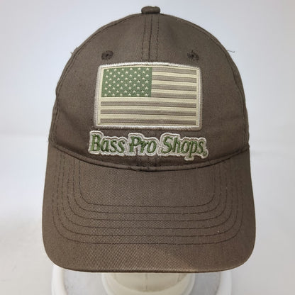 Bass Pro Shops Snapback Brown One Size Embroidered American Flag Logo Hat