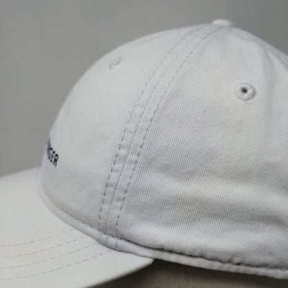 Tommy Hilfiger Slideback Hat White One Size Embroidered Leather Strap