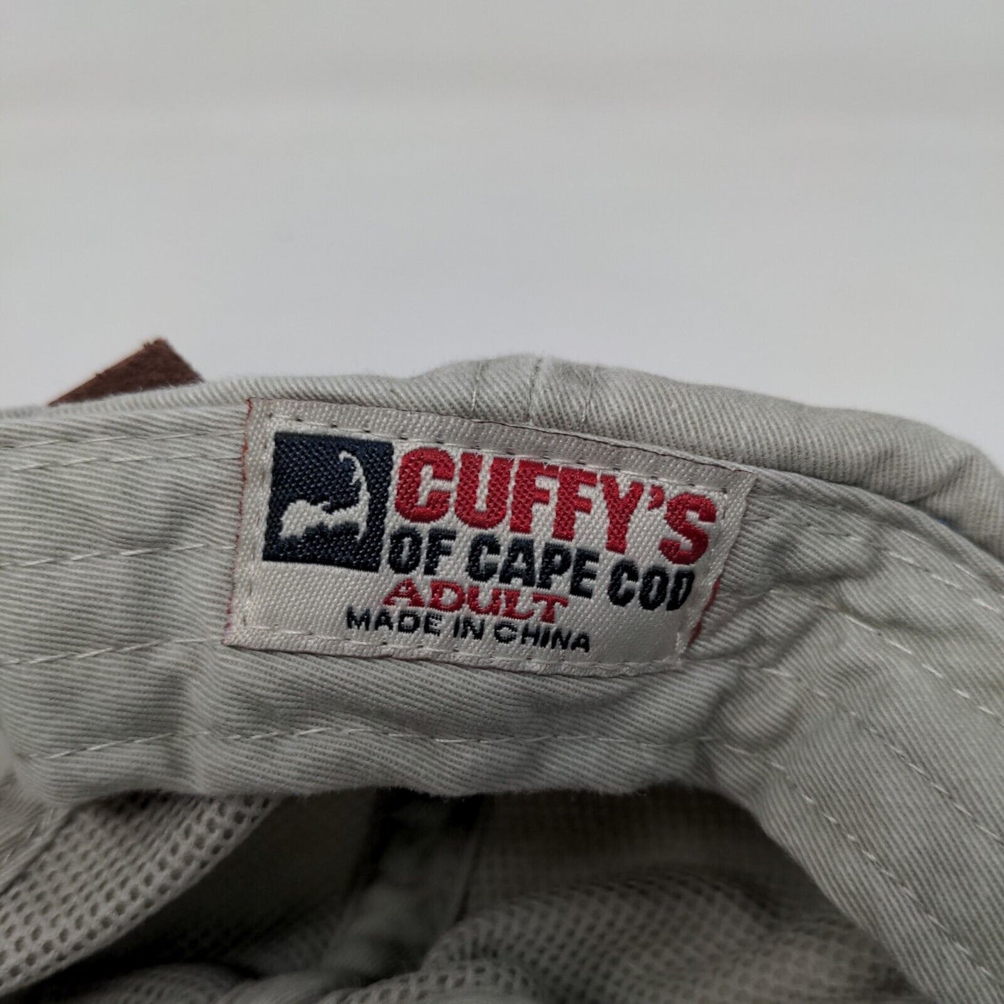 Cuffy's of Cape Cod Men's Slideback Hat Beige Embroidered Cape Cod Massachusetts