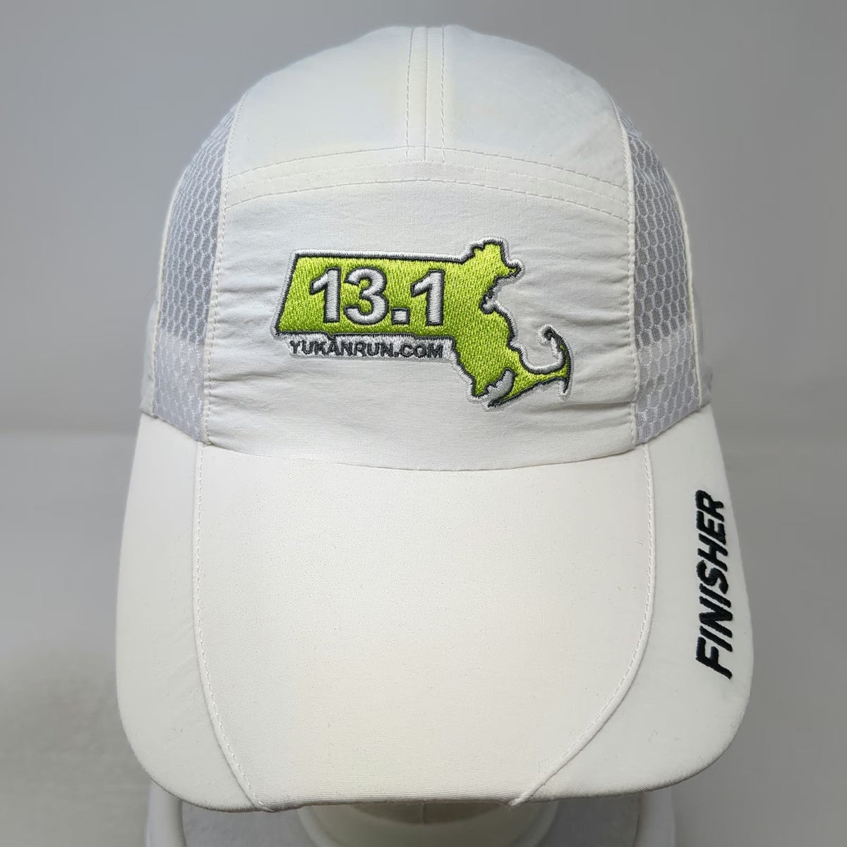 White One Size Baseball Cap Hat 13.1 Finisher Massachusetts Yukanrun Mesh Back