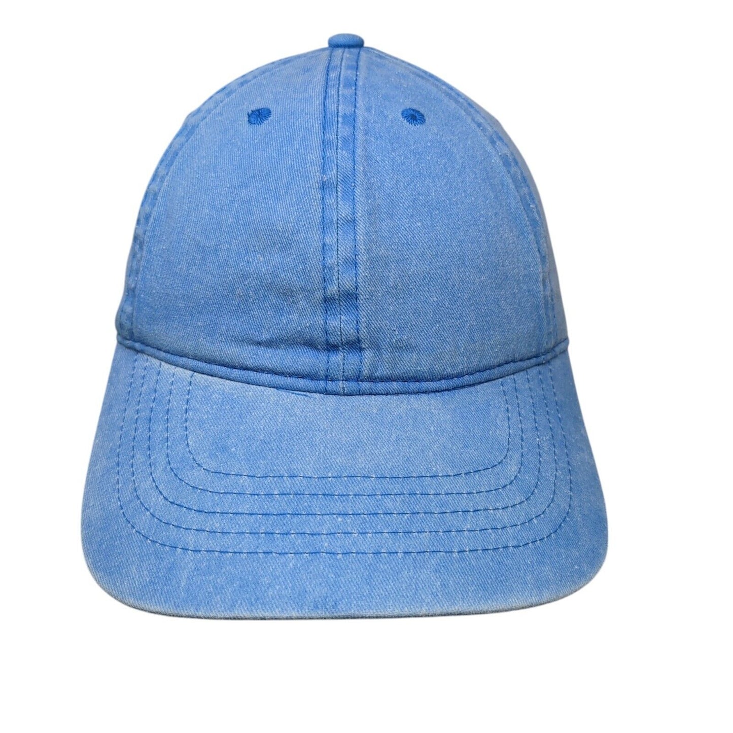 Unbranded Strapback Hat Blue One Size Solid Blank Adjustable 6 Panel