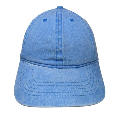 Unbranded Strapback Hat Blue One Size Solid Blank Adjustable 6 Panel