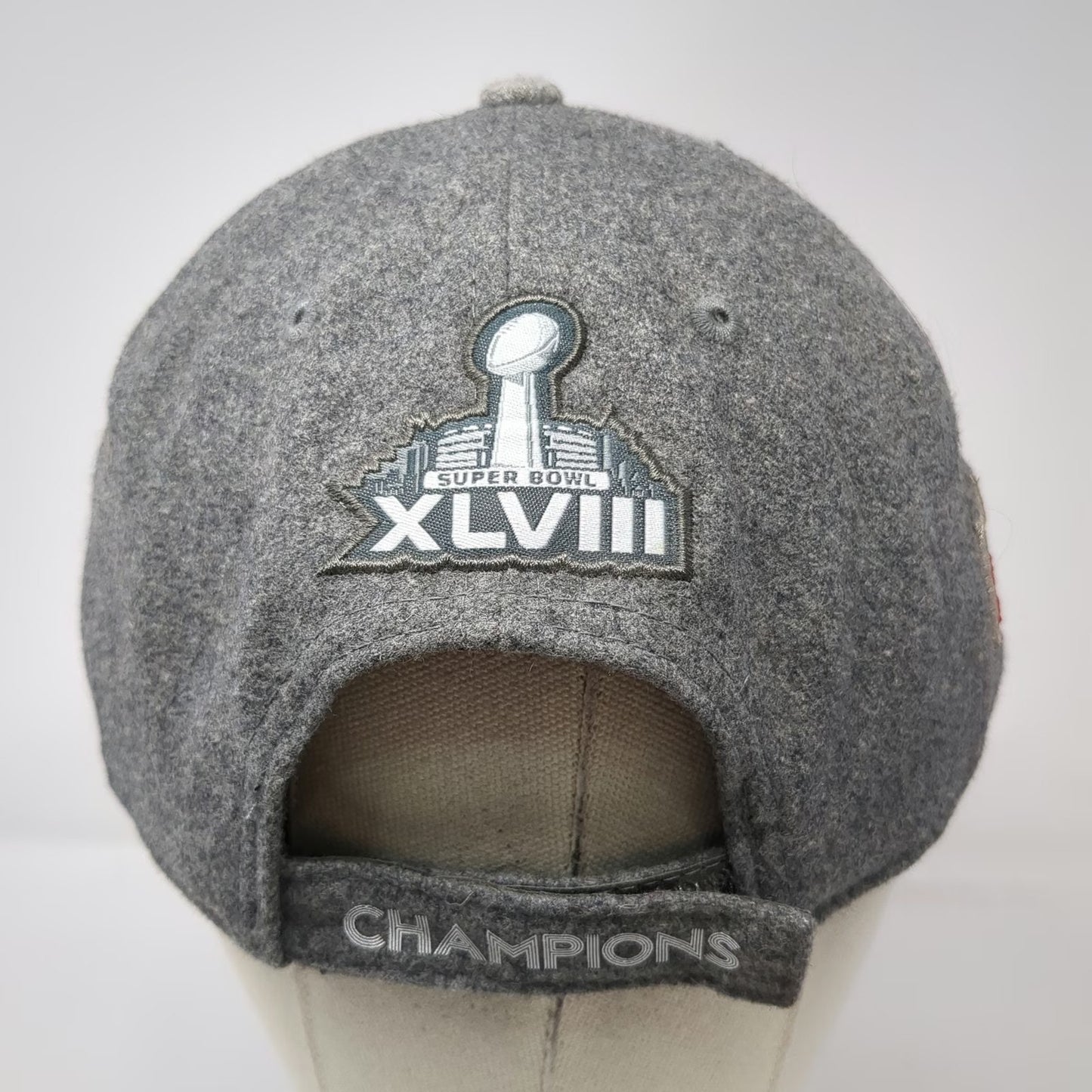 Seattle Seahawks NFL New Era Gray OS Super Bowl XLVIII Champions Embroidered Cap