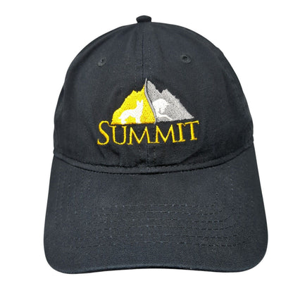 Summit Strapback Hat Black OS Adjustable Embroidered 6 Panel Port & Company