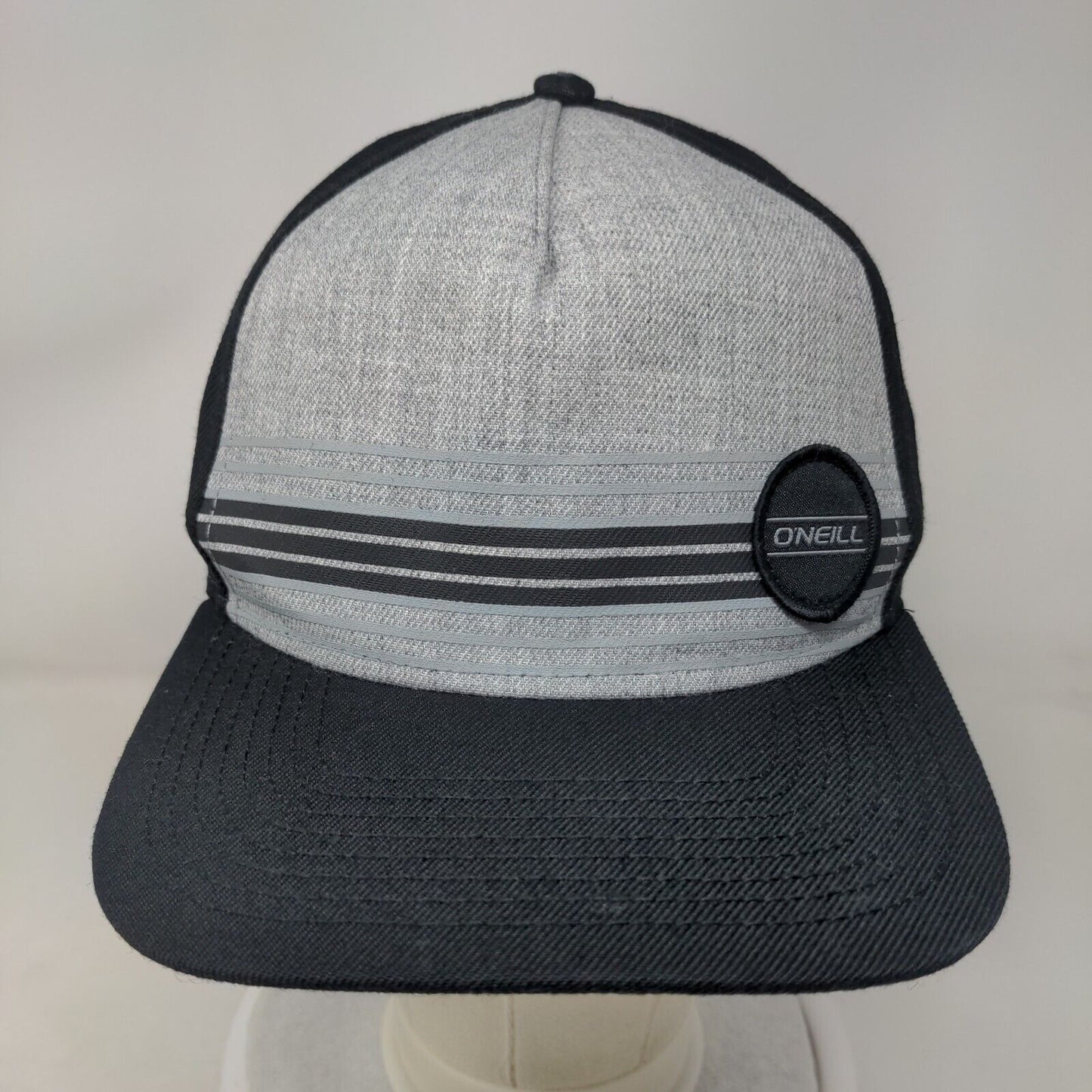 O'Neill Patch Snapback Hat Black One Size Adjustable Colorblock Striped