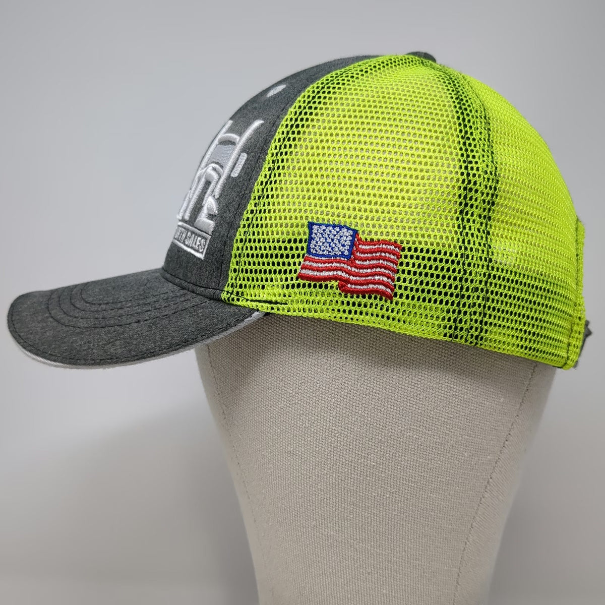 360 Apparel Kenworth Sales Gray Yellow OSFM Baseball Cap Mesh Hat Trucker Flag