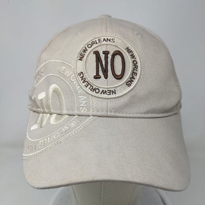 New Orleans Strapback Hat Brown One Size Embroidered Vented Holes Robin Ruth