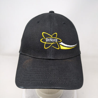 Denuke Fitted Hat Black M/L Embroidered Solid Vent Holes Proflex