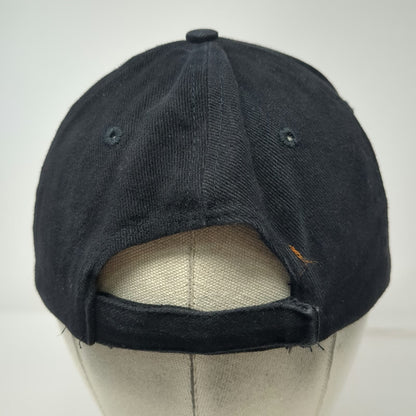 Pottery World Baseball Cap Black Brown One Size Suede Brim Cotton Strapback Hat