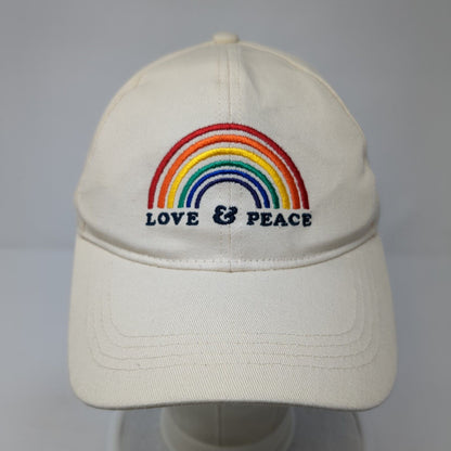 Love & Peace Rainbow Slideback Hat Tan One Size Adjustable Sonoma