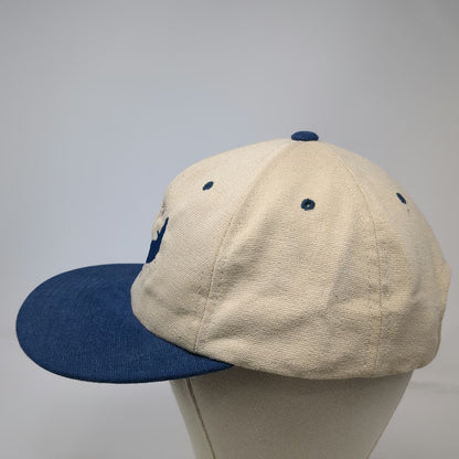 Yupoong Baseball Cap Beige Blue OS Noatak 97 Canoe Embroidery Strap Hat Vintage
