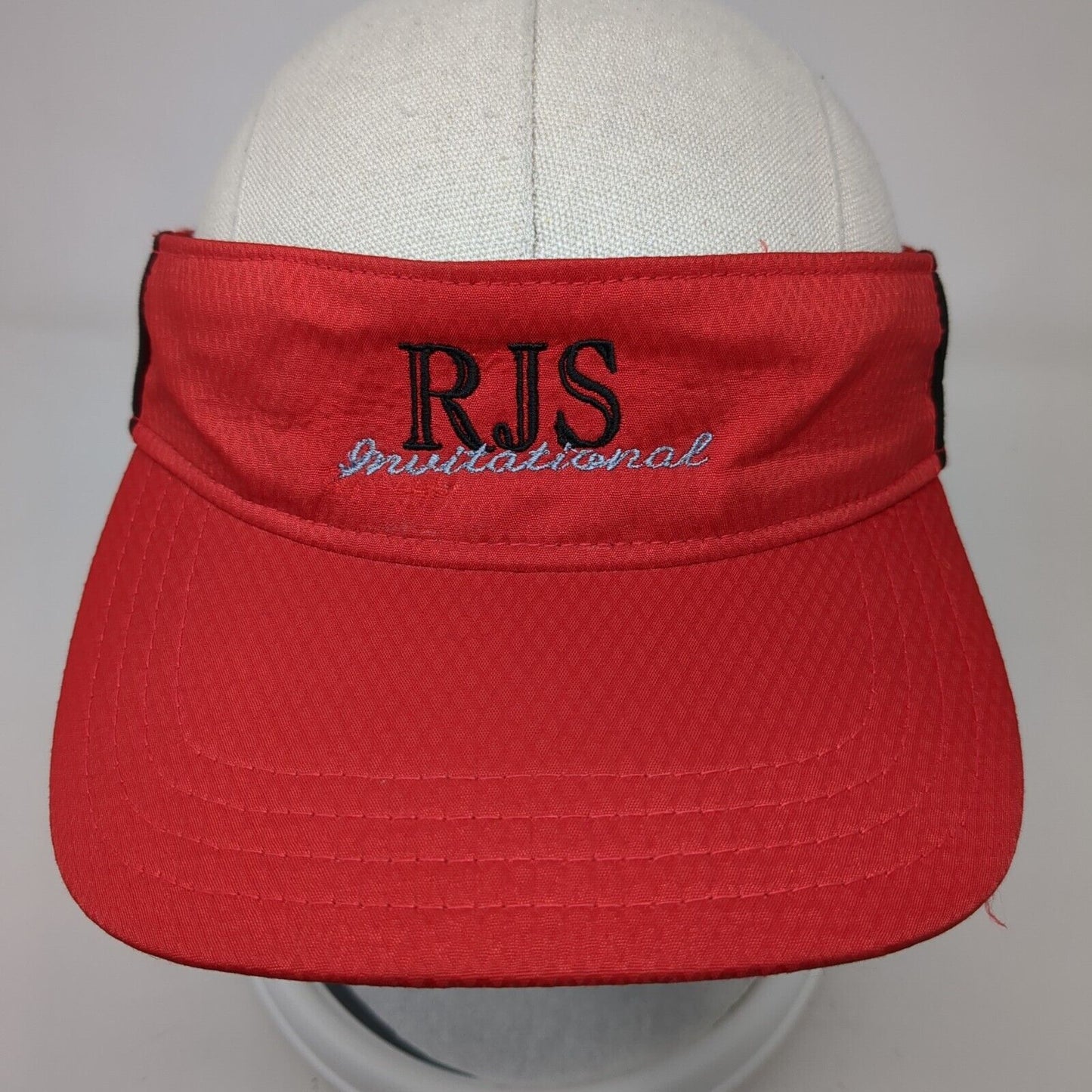 RJS Invitational Strapback Sun Visor Hat Red One Size Fahrenheit
