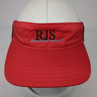 RJS Invitational Strapback Sun Visor Hat Red One Size Fahrenheit