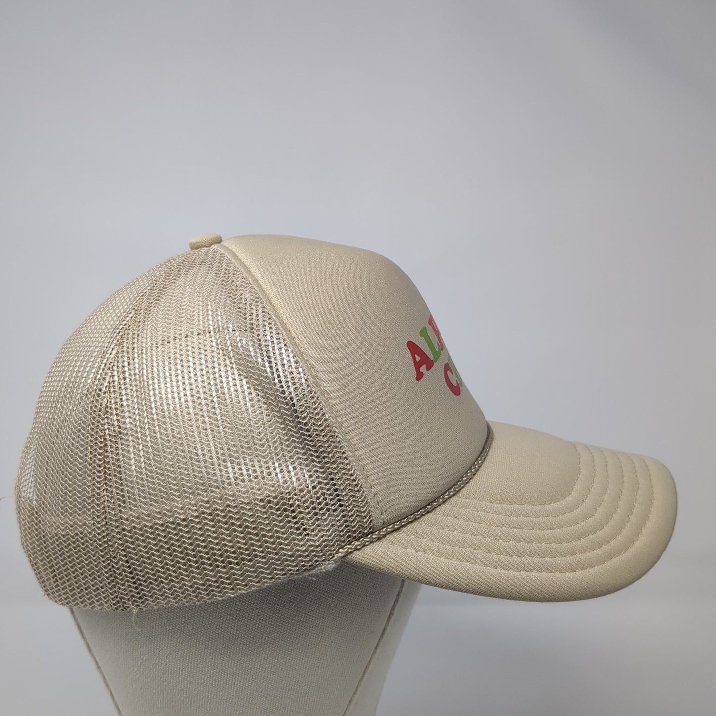 Alpha Chi Snapback Trucker Hat Brown One Size Adjustable Mesh Back Rope Otto