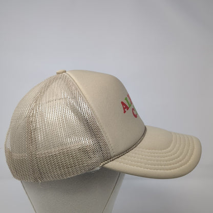 Alpha Chi Snapback Trucker Hat Brown One Size Adjustable Mesh Back Rope Otto
