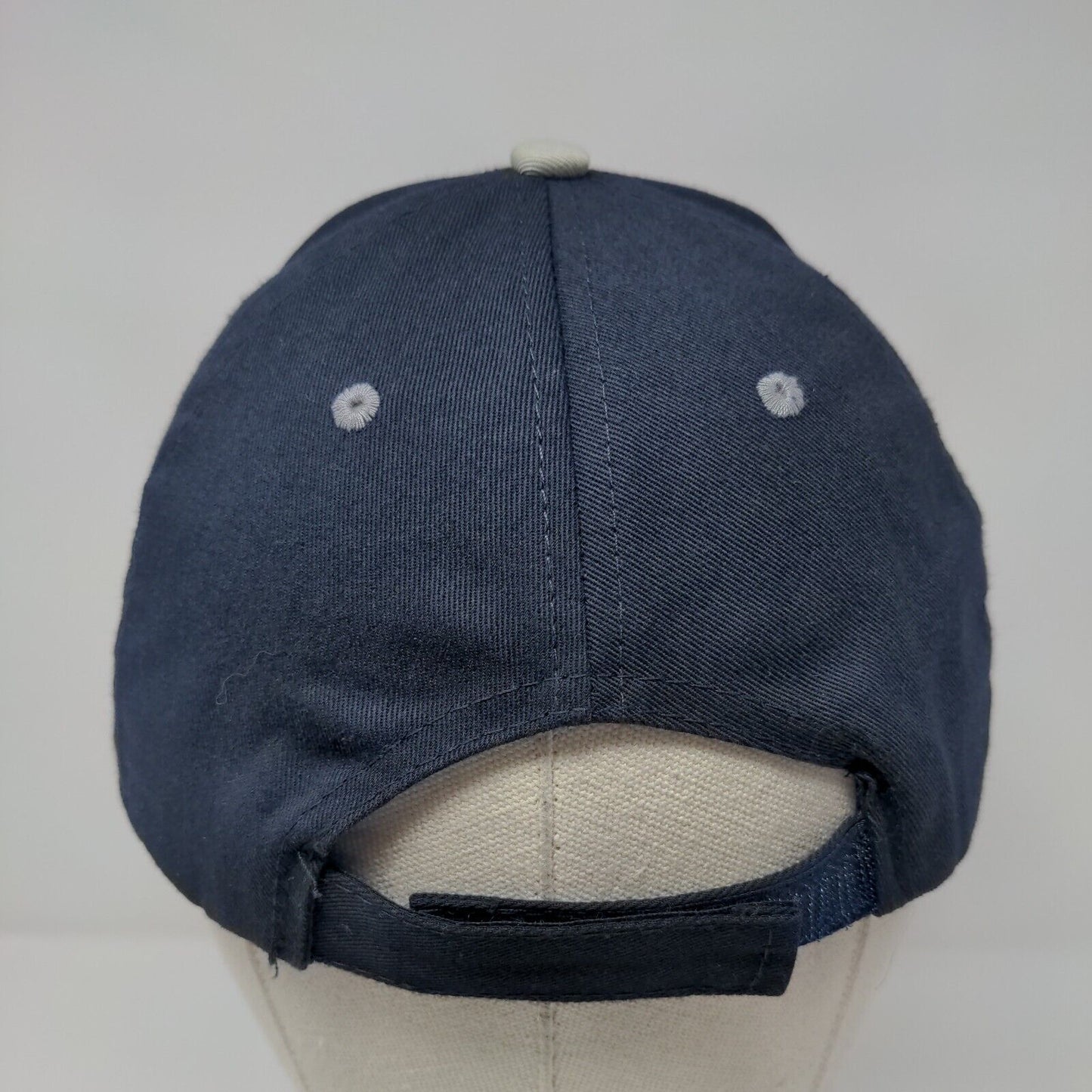 CAT Strapback Hat Blue One Size Adjustable Embroidered Logo 6 Panel