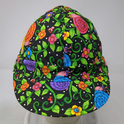 Kromer Welding Cap Green 7 3/8 Snail Floral Print Polka Dot Fitted Hat USA